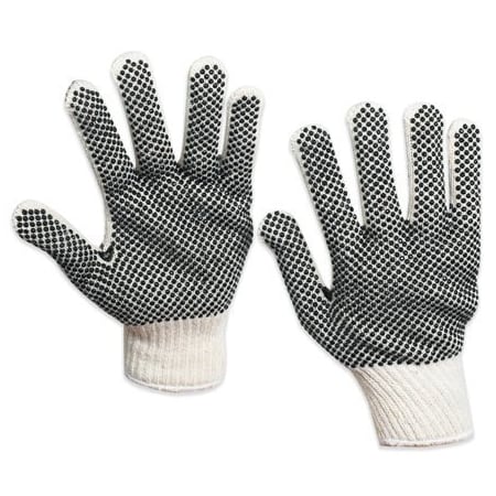 Bsc Preferred PVC Black Dot Knit Gloves - Large, 12PK BUY00441281